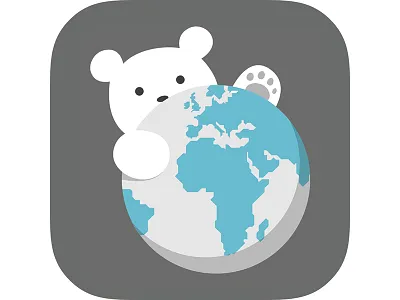 Polar bear~ bear browser flat icon world