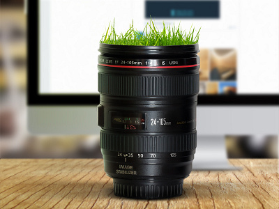 Canon EF 24-105mm f/4L IS USM Lens glass canon cyrilmikhailov glass icon illustration lens skeuomorphism