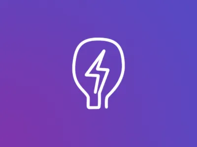 Project Logo bulb light logo purple
