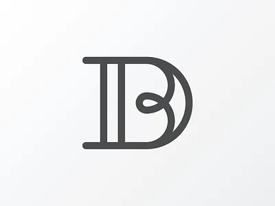 DB b d letters monogram thick lines