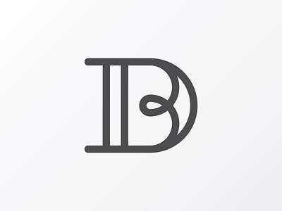 DB b d letters monogram thick lines