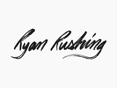 Ryan in script brush script calligraphy handdrawn handlettering lettering logo name