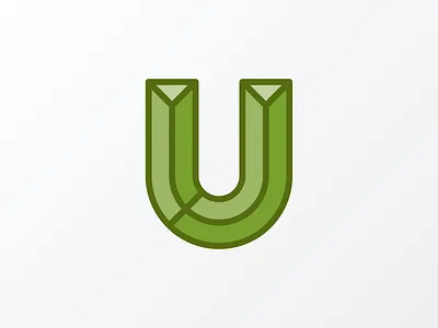 U bevel chisel letter thick lines u