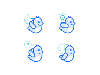 Bird Icons bird dislike icons idea illustration like question sparrow