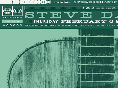 TALK•SHOW poster WIP futura gouache green guitar illustration lp poster record retro teal vintage vinyl