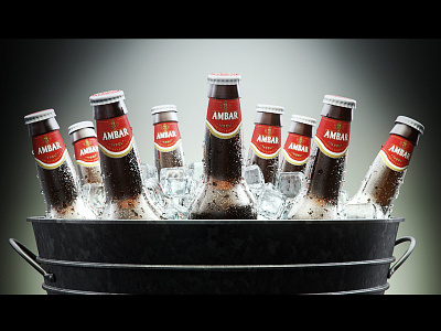 Beers 3d advertising beer bottle cgi cinema4d render