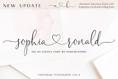 Sophia Ronald Lovely Script Font beautiful font blogger font calligraphy contemporary font custom font elegant font fashion font feminine font font for logos heart font heart swashes instagram font logo font lovely font lovely script font modern calligraphy modern font romantic font sophia ronald lovely script font trendy font