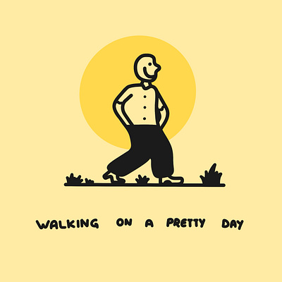 Walkin' On a Pretty Day design graphic design illustration minimal vector