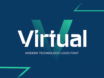 Virtual – A Futuristic Vision in Typography ai branding cyber digital esport font futuristic gaming innovation modern neon sci fi startup technology typeface typography uiux