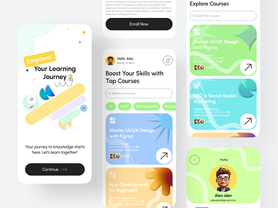 Online Learning App Design design design trends landing page design mobile app design modern ui design online learning app ui design ui ui design uiux design user interface ux ux design ux research web design