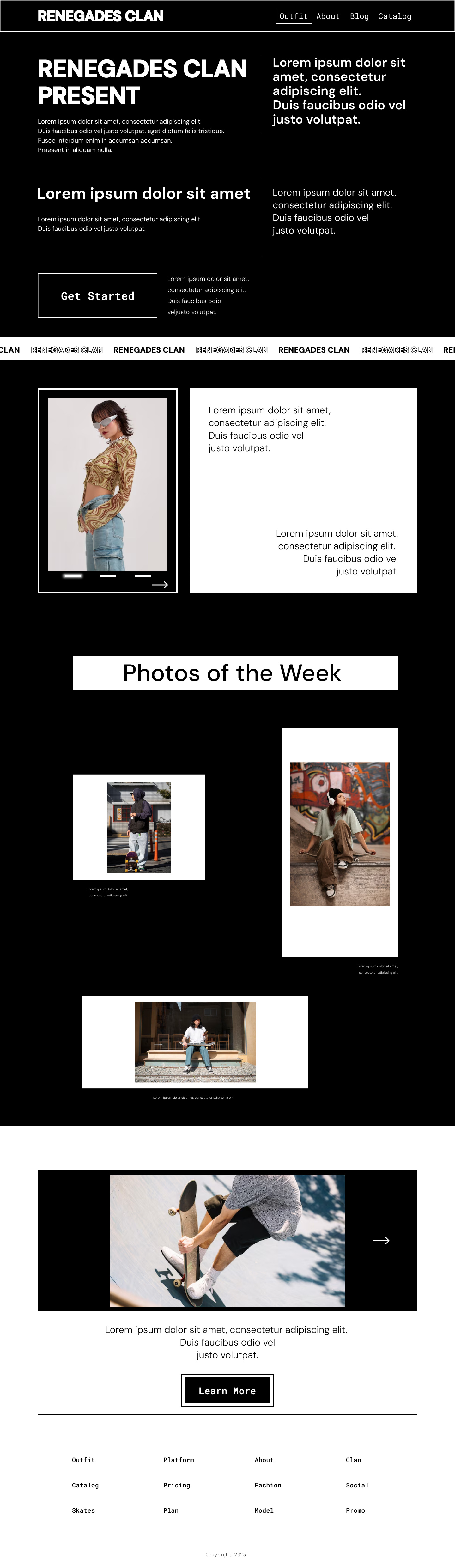 Fashion and Skate Community Wesbsite Design Exploration branding community website cool design exploration fashion website figma graphic design landing page landing page design skate website ui website design