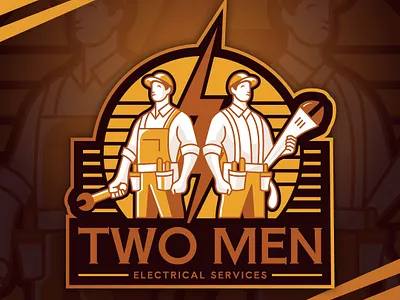 Two Men Electrical Services graphic design logo