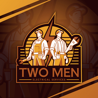 Two Men Electrical Services graphic design logo