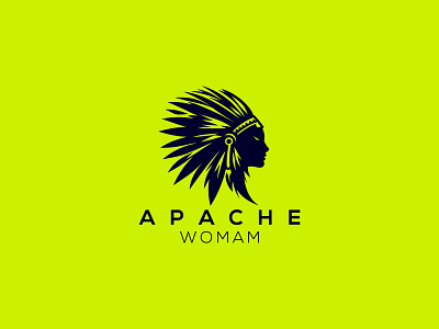 Apache Woman Logo apache apache illustration apache logo apache logo design branding design graphic design illustration logo logo design apache red indian red indians logo strong top apache top apache logo