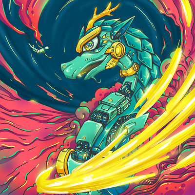 Mecha-Dragon adobe photoshop character design digital illustration digitalart dragon illustration mecha robot