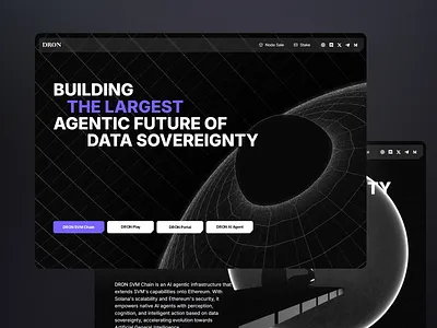 Landing Page Design for DRON dark theme data automation futuristic grid interactive elements layout design modern design motion graphics platform space theme svm user engagement user experience user interface uxui visual design visually appealing web interface web ui web ux