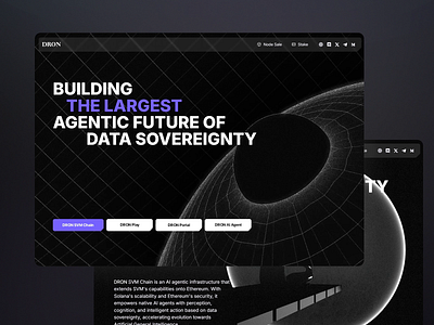 DRON SVM CHAIN Landing Page animation dark theme data design illustration interactive elements layout design modern design ui ui design user engagement user experience user interface ux ux design uxui visual design web interface web ui web ux