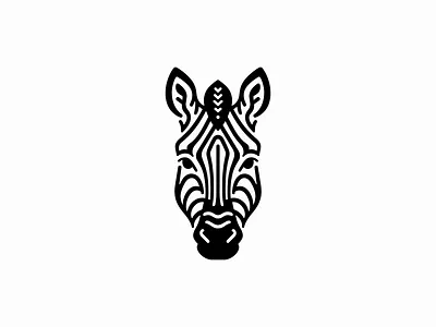 Zebra Head Logo africa animal branding design eco illustration jungle lines logo mark nature stripes symmetry vector zebra