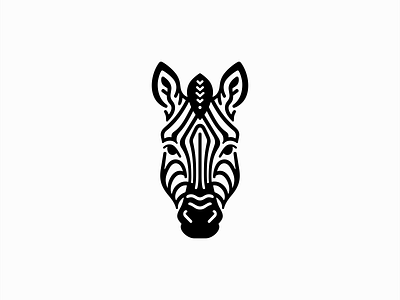 Zebra Head Logo africa animal branding design eco illustration jungle lines logo mark nature stripes symmetry vector zebra