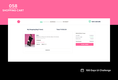 Daily UI Challenge Day 58 - Prompt: Shopping Cart ui