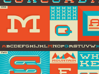 Concordia Type Poster blue concordia grid letter mountain orange poster square triangle type typography whiskey