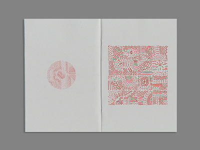 Coast - Zine spread book clouds drawings red risk risograph zine