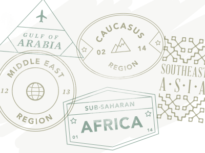 Passport Stamps by Region icons passport stamps texture