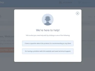 Support Modal custom icon customer support help icon modal popup support