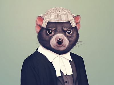 The Devil Lawyer - Finished animal illustration lawyer marsupial tasmania tasmanian devil tassie devil