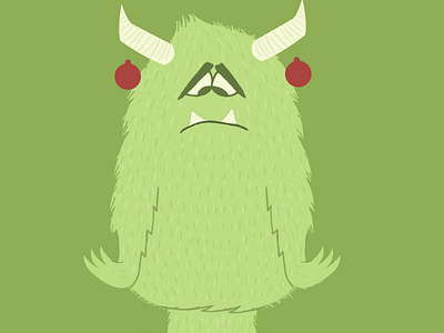 Holiday Monster Illustration WIP 2 fur holiday monster photoshop screenshot vector wip