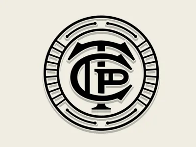 TCP Monogram badge letter lettering logo monogram seal stamp