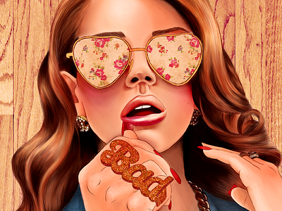 Lana digital portrait digital fashion girl icon illustration lanadelrey music