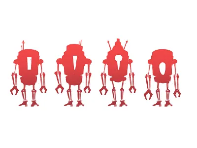 Robot Silhouettes character design concept art photoshop silhouettes