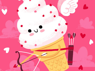 Ice Cream Cupid cupid cute humor illustration love valentines day valentinesday