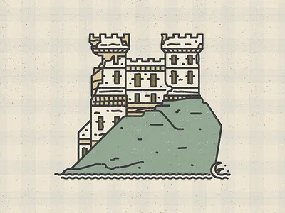 Yoo've Gon' 'n Ruin'd the Cast'le, Ya Blootered Dunderheed! castle fort wayne illustration line music philharmonic ruined scottish vector