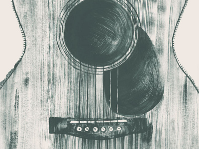 that six-string won't ever leave me acoustic brush dry brush gouache guitar illustration paint texture