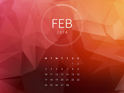 Polygon Desktop - February desktop free orange pink polygon red retina wallpaper