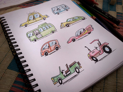 Parking Lot Sketches car cartoon paper pencil sketch sketchbook transport