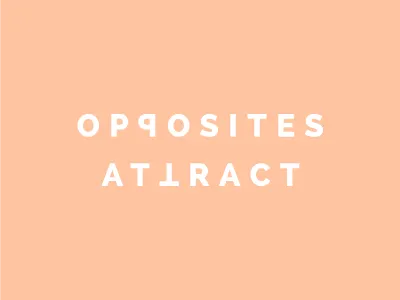 Opposites Attract attract dating logo logotype opposites orange peach type