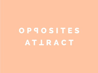 Opposites Attract attract dating logo logotype opposites orange peach type