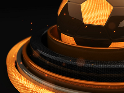 Soccer Ball 3d ball black gold mesh particles soccer tron