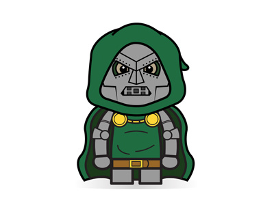 Dr DOOM! character comic doctor doom green illustration illustrator marvel robot super superhero vector