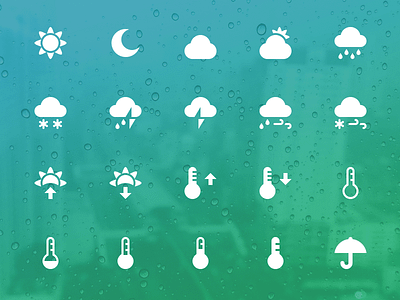 Weather cloud moon rain snow sun temperature thunder umbrella weather wind