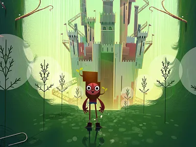 This is my castle! background design castle character design forest illustration vector