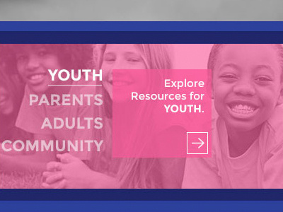 New non-profit black and white bold callout dynamic interface non profit pink simplistic ui ux web design youth