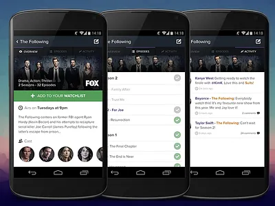 Show Tabs android app tv tv show