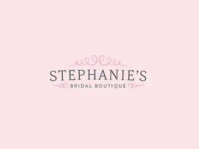 Stephanie's Bridal Boutique brand bridal logo pink swirl