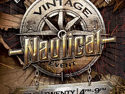 Vintage Nautical Travel Flyer Template antique cards distressed grunge poker race vintage western