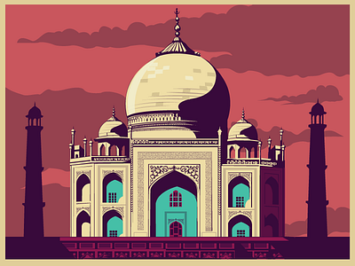 Taj 8 wonders architecture historic history illustration india monument taj taj mahal