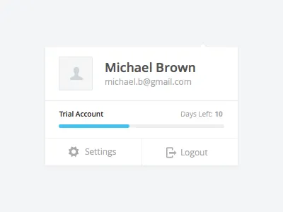Account Menu account dropdown menu